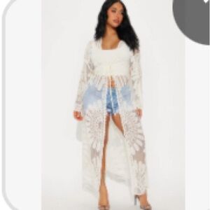 Fashion Nova Cream Lace Poncho
